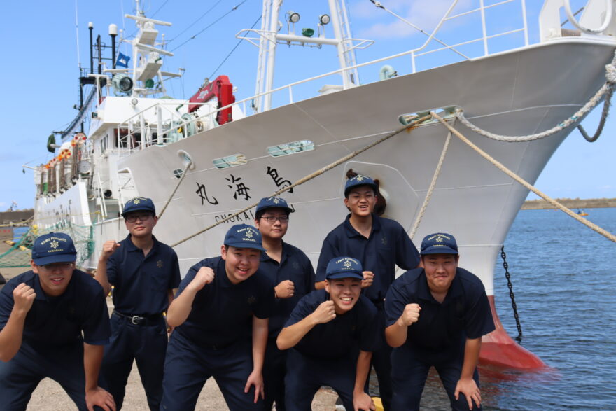 加茂水高生7人、実習航海へ出発